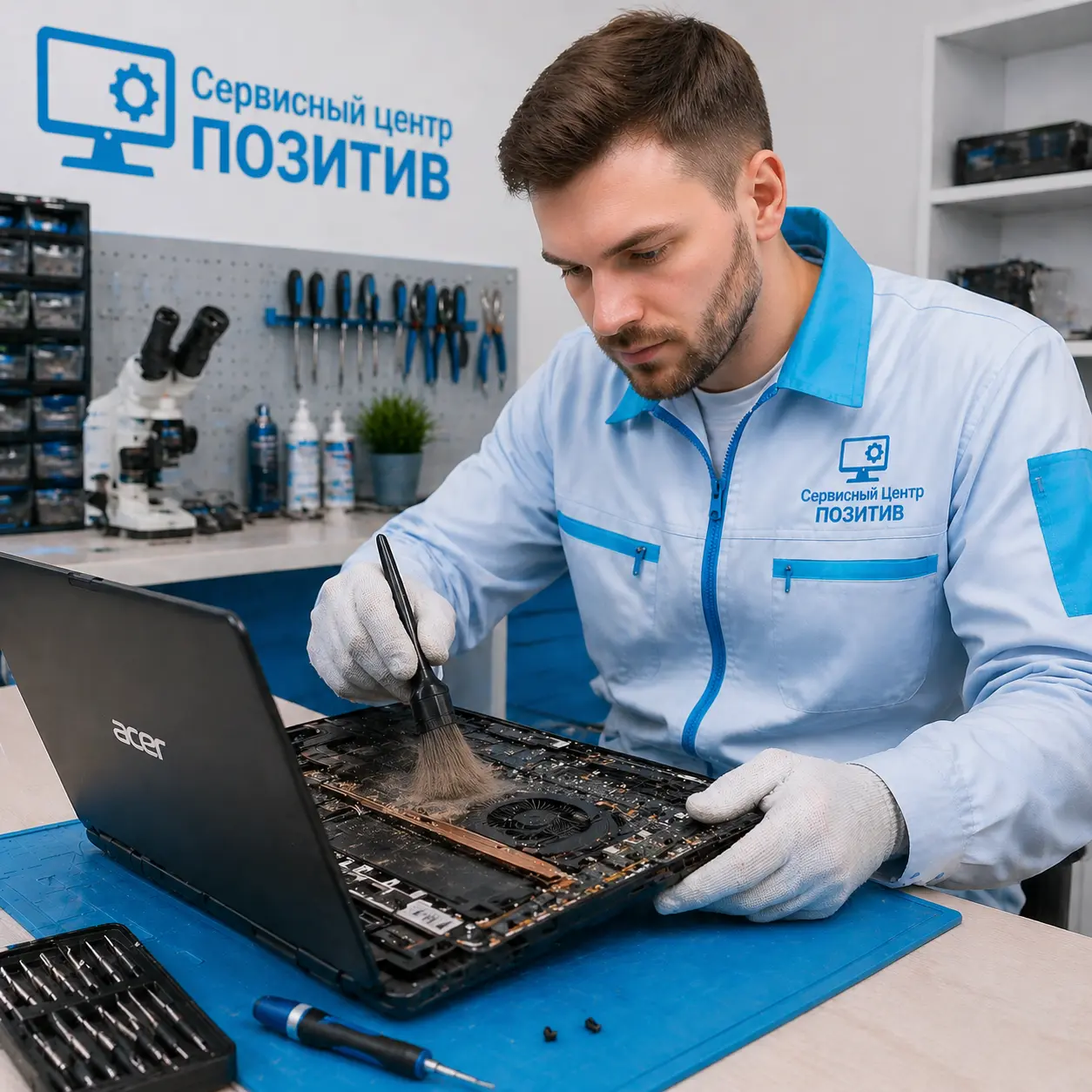 Чистка ноутбука Acer от пыли в Хабаровске | Замена термопасты